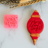 Merry and Bright Emboss 3D Printed Cookie Stamp