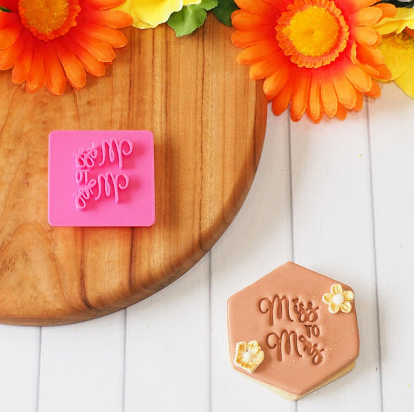 Miss to Mrs Emboss 3D Printed Cookie Stamp