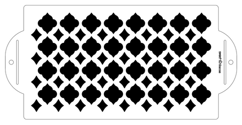 Moroccan Tile & Diamonds Cake Stencil