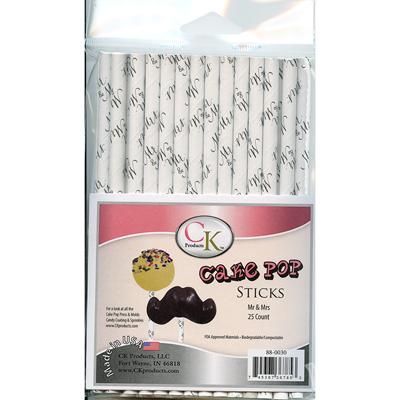 Cake Pop Sticks - Mr and Mrs - End of Line