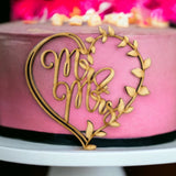 Mr & Mrs (Bold Script) Cake Topper - Plywood