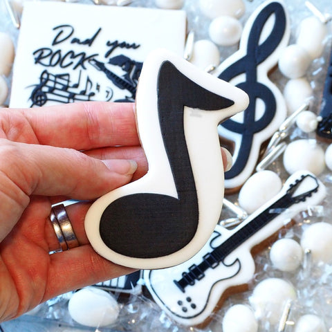 Music Note (Stamp Set) Raise It Up / Deboss Cookie Stamp  + Stainless Steel Cookie Cutter