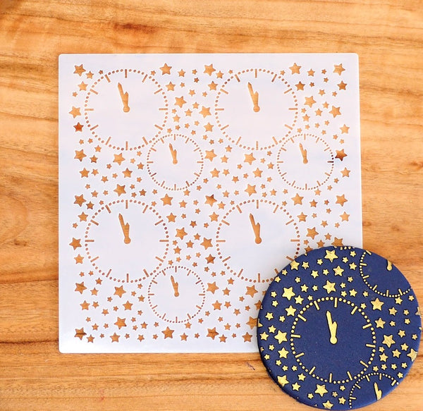 New Year's Eve Clocks Cookie Stencil – Sweet Themes