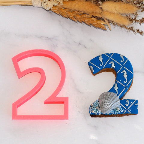 Number 2 (Two) 3D Printed Cookie Cutter