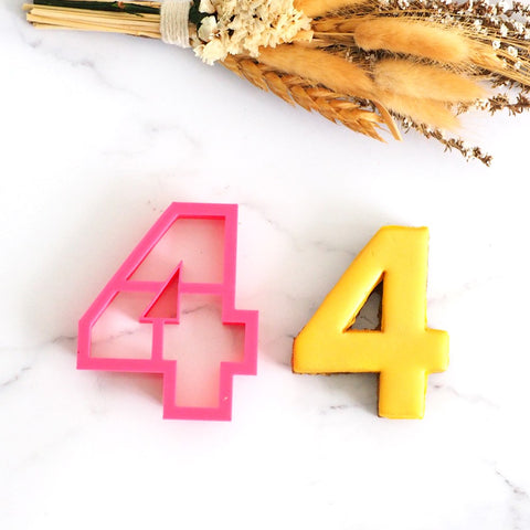 Number 4 (Four) -  3D Printed Cookie Cutter