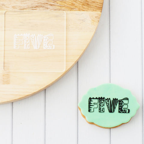 Number Five (Dinosaur) Raise It Up / Deboss Cookie Stamp