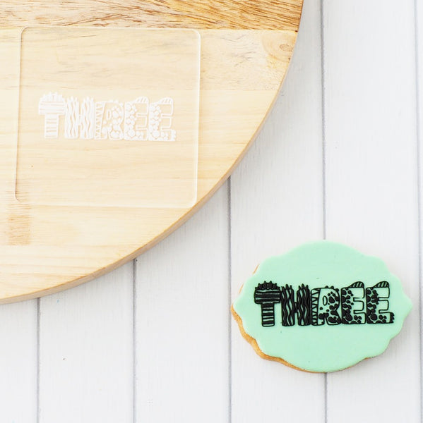 Number Three (Dinosaur) Raise It Up / Deboss Cookie Stamp