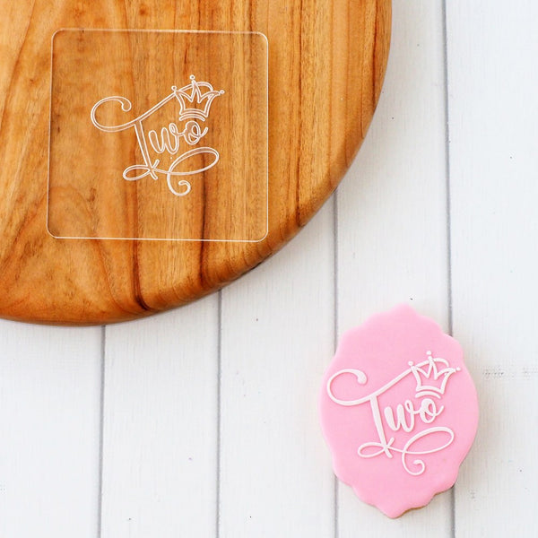 Number Two (Crown) Raise It Up / Deboss Cookie Stamp