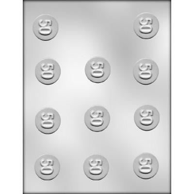 Number 50 Round Mint Chocolate Mould