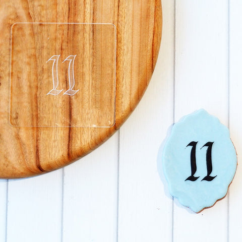 Number Eleven (Tattoo) Raise It Up / Deboss Cookie Stamp