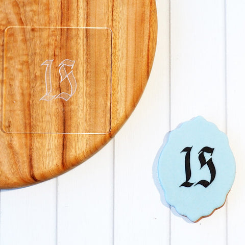 Number Fifteen (Tattoo) Raise It Up / Deboss Cookie Stamp