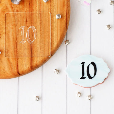 Number Ten (Tattoo) Raise It Up / Deboss Cookie Stamp