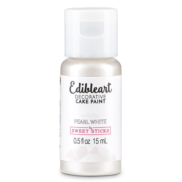 Pearl White Edible Art Paint 15ml - Metallic