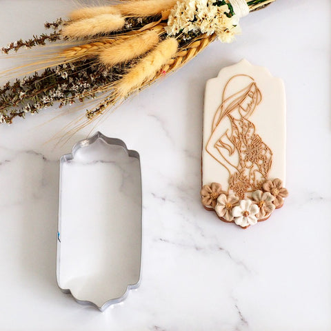 Plaque Long Rectangular Scroll  Stainless Steel Cookie Cutter
