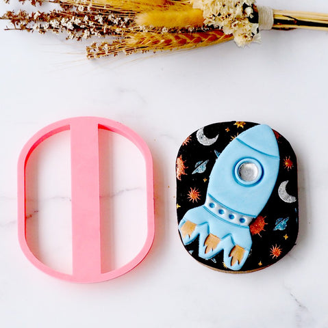 Plaque Rectangle Rounded Ends Large 3D Printed Cookie Cutter