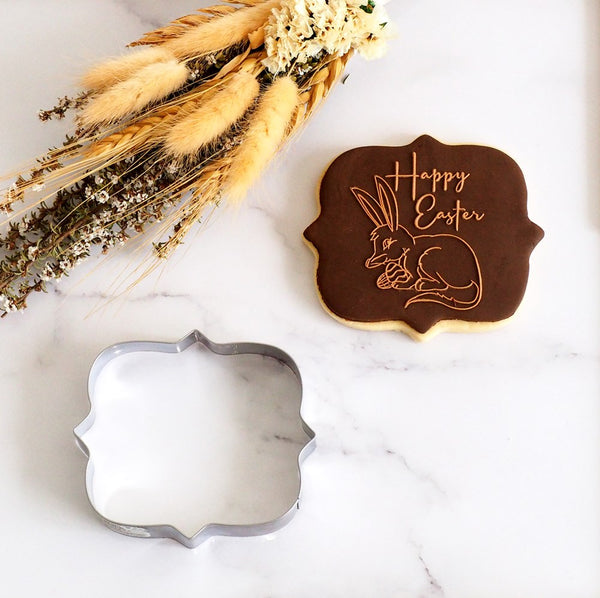 Plaque Rectangle Scroll  Stainless Steel Cookie Cutter