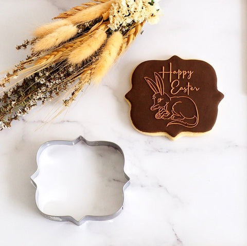 Plaque Rectangle Scroll  Stainless Steel Cookie Cutter