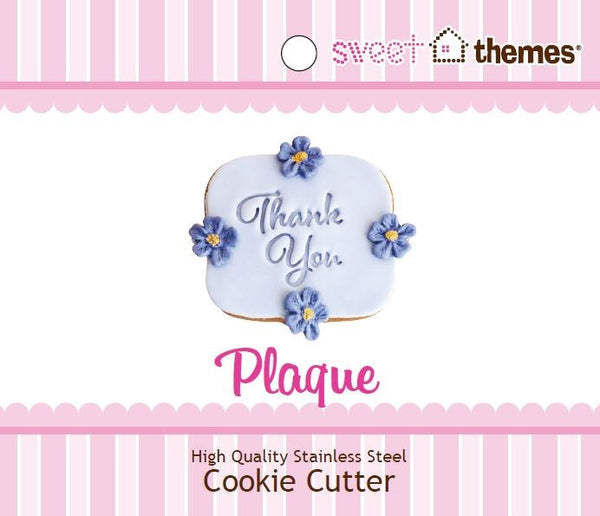 Plaque Rectangle Scroll  Stainless Steel Cookie Cutter with Swing Tag