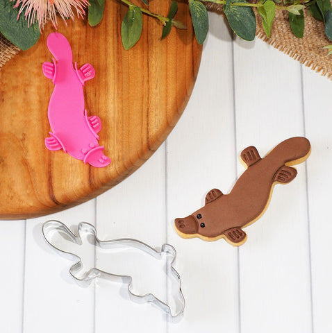 Platypus (Stamp Set) Emboss 3D Printed Cookie Stamp + Stainless Steel Cookie Cutter