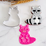 Raccoon (Stamp Set) Emboss 3D Printed Cookie Stamp + Stainless Steel Cookie Cutter