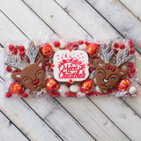 Reindeer Face (Boy/Rudolph) (Stamp Set) Emboss 3D Printed Cookie Stamp + Stainless Steel Cookie Cutter