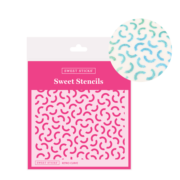 Retro Curve Pattern Cookie Stencil
