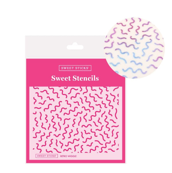Retro Wiggle Cookie Stencil