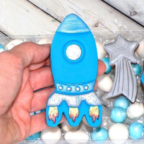 Rocket (Stamp Set) Emboss 3D Printed Cookie Stamp + 3D Printed Cookie Cutter