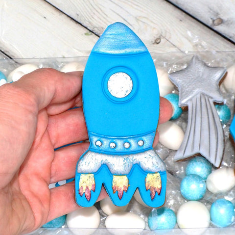 Rocket (Stamp Set) Emboss 3D Printed Cookie Stamp + 3D Printed Cookie Cutter