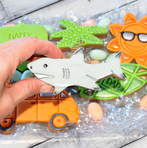 Shark (Stamp Set) Emboss 3D Printed Cookie Stamp  + 3D Printed Cookie Cutter