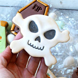 Skull (Stamp Set) Emboss 3D Printed Cookie Stamp + Stainless Steel Cookie Cutter