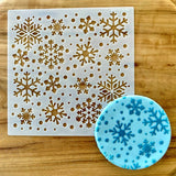 Snowflakes with Dots Cookie Stencil