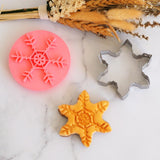 Snowflake Small (Stamp Set) Emboss 3D Printed Cookie Stamp + Stainless Steel Cookie Cutter