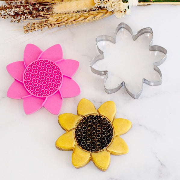 thumbnail image 2 of Sun Flower Cookie Cutter And Embosser Stamp Set By Australian Cookie Cutters - For Baking, Fondant, Clay 2 of 3
