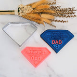 Superhero Dad (Stamp Set) Emboss 3D Printed Cookie Stamp  + Stainless Steel Cookie Cutter