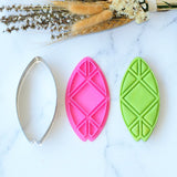 Surf Board (Stamp Set) Emboss 3D Printed Cookie Stamp  + Stainless Steel Cookie Cutter
