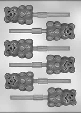 Teddy Bear with Heart Chocolate Sucker or Chocolate Pop Mould