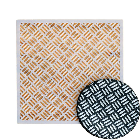 Thatch Weave / Diamond Plate Cookie Stencil