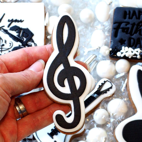 Treble Clef (Stamp Set) Raise It Up / Deboss Cookie Stamp  + Stainless Steel Cookie Cutter