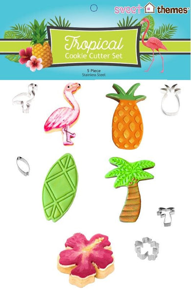 Tropical 5pce Stainless Steel Cookie Cutter Pack