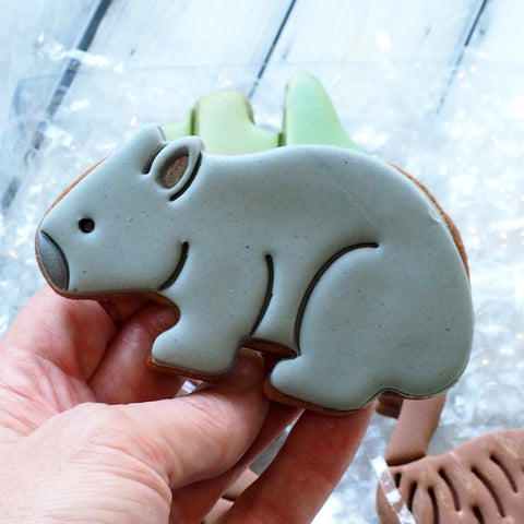 Wombat Emboss (Stamp Set) Emboss 3D Printed Cookie Stamp + 3D Printed Cookie Cutter