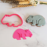 Wombat Emboss (Stamp Set) Emboss 3D Printed Cookie Stamp + 3D Printed Cookie Cutter
