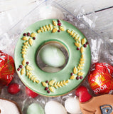 Wreath with Holly and Branches (Detail Only) Emboss 3D Printed Cookie Stamp