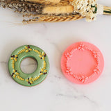 Wreath with Holly and Branches (Detail Only) Emboss 3D Printed Cookie Stamp