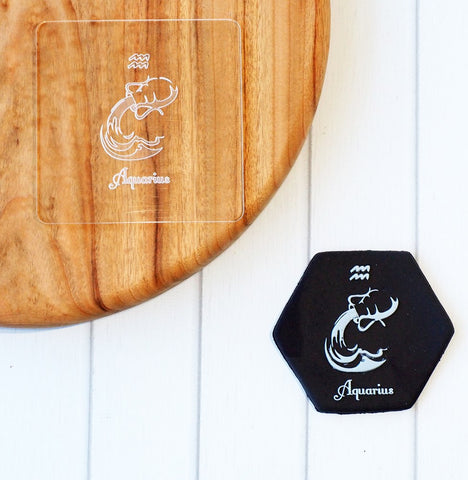 Birthday Zodiac Aquarius Raise It Up / Deboss Cookie Stamp