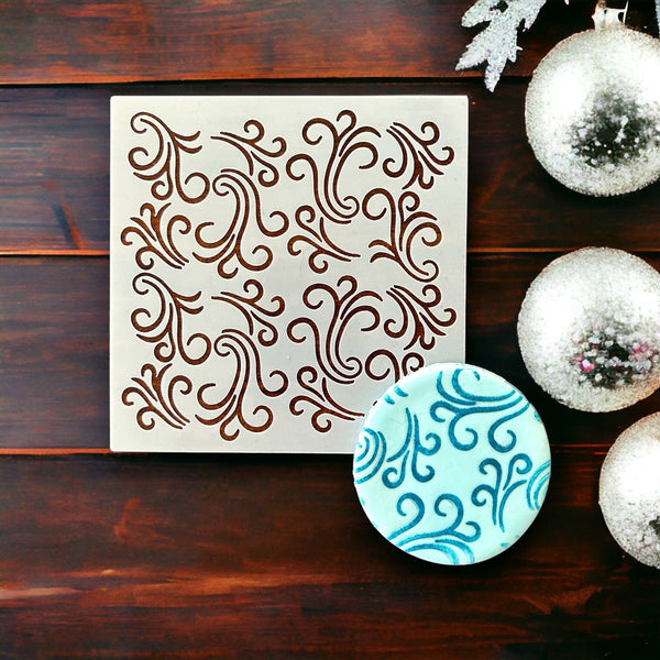 Windy Swirls Pattern Cookie Stencil
