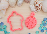 Sea Turtle (Stamp Set) Emboss 3D Printed Cookie Stamp + 3D Printed Cookie Cutter