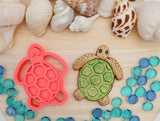 Sea Turtle (Stamp Set) Emboss 3D Printed Cookie Stamp + 3D Printed Cookie Cutter