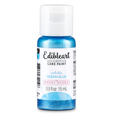 Ocean Blue Edible Art Paint 15ml - Metallic