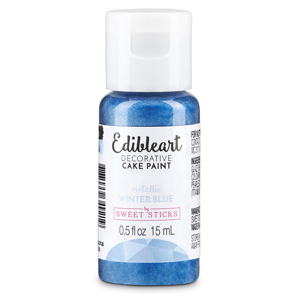 Winter Blue Edible Art Paint 15ml - Metallic